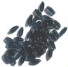 50 16x6mm Transparent Montana Blue Narrow Flat Oval Beads